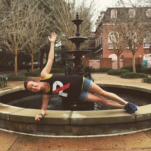 Reppin' Refine in Disney... with a fountain side plank