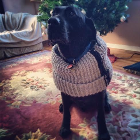 Kennedy modeling a scarf my sister made